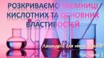 Лекторій для юних хіміків.Таємниці кислотних і основних властивостей